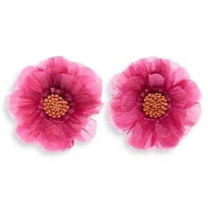 ZARA Raffia Flower Earrings